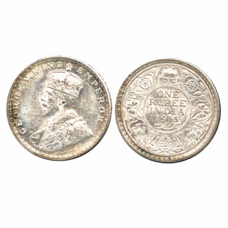 George V, Silver Rupee, Culcutta mint, 1915, No. mm. (PR 211) About Extremely Fine.