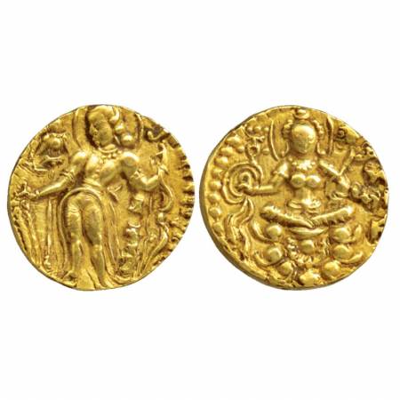 Gupta Empire, Chandragupta II - Archer Type, Gold Heavy Weight Dinar, Sub-Variety New, 8.2
