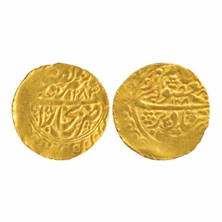 Uzbekistan, Emirate of Bukhara, Nasrullah, Gold Tilla, 4.56g, AH 1283, in the name of Ma's