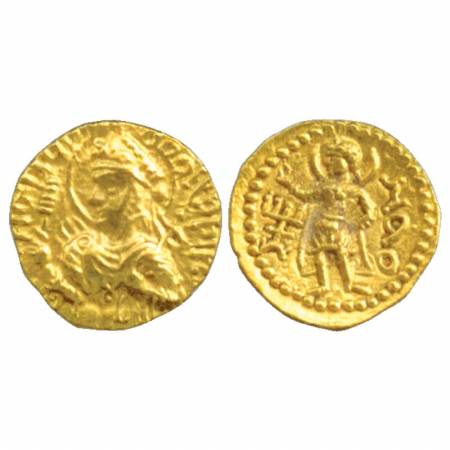 Kushans, Huvishka (c. 155-190AD), Gold ¼ Stater, 'Mao' type, Goebl 277/278, 1.88g. Obv: he