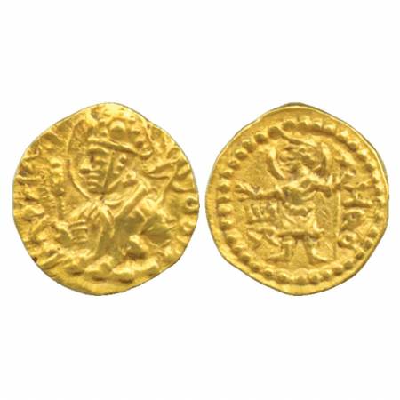 Kushans, Huvishka (c. 155-190AD), Gold ¼ Stater, 'Mao' type, Goebl 277/278, 1.97g. Obv: he