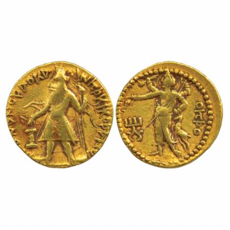 Kushans, Kanishka (c.127-155AD), Gold Stater, 'Oesho' type, Goebl 37, 7.95g. Obv: King sta