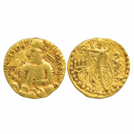 Kushans, Huvishka (c. 155-190AD), Gold Stater, 'Oesho' type, Goebl 309, 7.82g. Obv: crowne