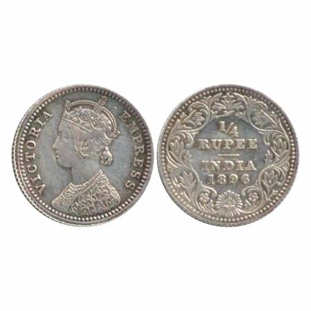 Victoria Empress, Silver ¼ Rupee (2), Calcutta Mint, 1896, C/II/'C' incused & 1901, C/II/'