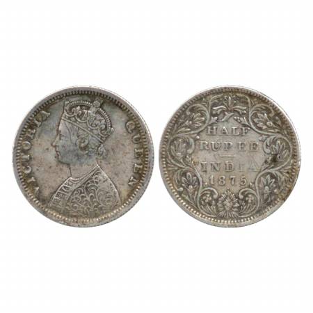 Victoria Queen, Silver ½ Rupee, 1875, Bombay Mint, B2/II/dot. (Pr. 286) Very Fine, Rare.