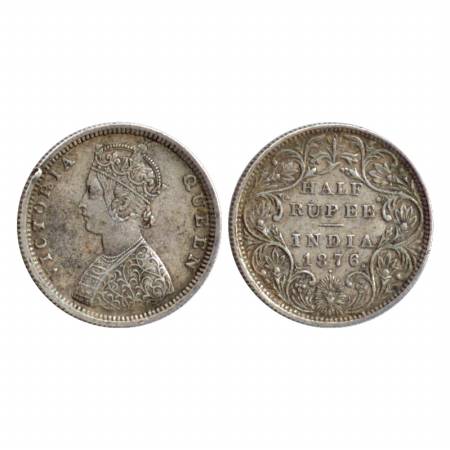 Victoria Empress, Silver ½ Rupee, 1877, Bombay Mint, B2/II/dot. (Pr. 288) Very Fine +, Ver