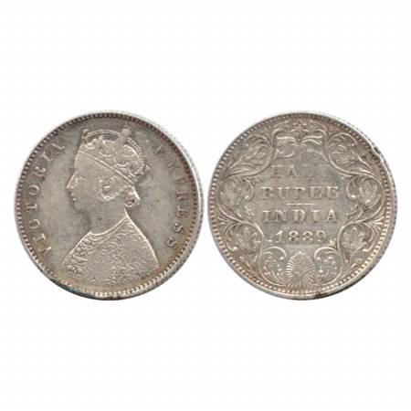 Victoria Empress, Silver ½ Rupee, 1889, Bombay Mint, A/II/'B' raised. (Pr. 299) Very Fine 