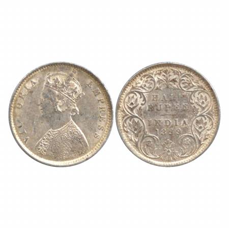 Victoria Empress, Silver ½ Rupee, 1899, Bombay Mint, A/I/'B' incused (Inverted). (Pr. 307)