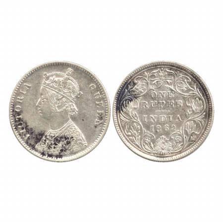 Victoria Queen, Silver Rupee, 1862, Calcutta Mint, A/II (b)/0/0, (3 pineapple type). (Pr. 