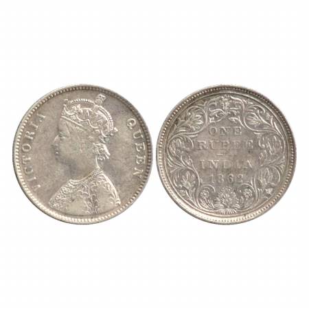 Victoria Queen, Silver Rupee, 1862, Bombay Mint, A/II/0/9. (Pr. 92) About Very Fine, Extre