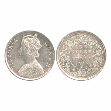 Victoria Queen, Silver Rupee, 1862, Bombay Mint, B/II/0/3. (Pr. 77) Extremely Fine, Scarce