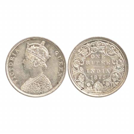 Victoria Queen, Silver Rupee, 1875, Bombay Mint, A2/II/dot. (Pr. 146) About UNC, Scarce.