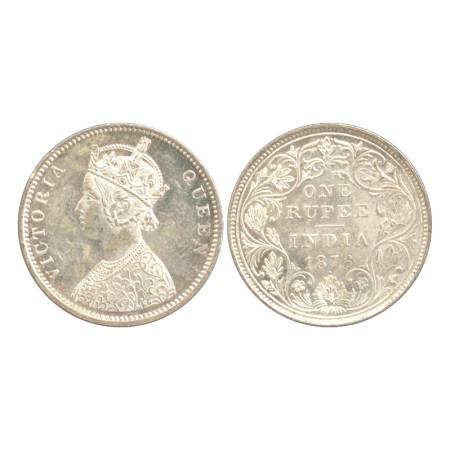 Victoria Queen, Silver Rupee, 1876, Bombay Mint, A2/I/dot. (Pr. 147) UNC, Scarce.