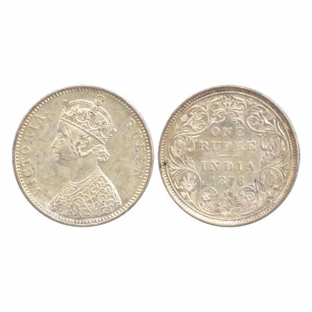 Victoria Queen, Silver Rupee, 1876, Bombay Mint, A5/II/dot. Unlisted. Extremely Fine, Rare