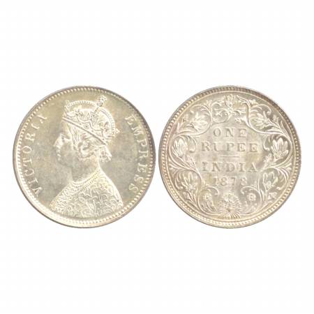 Victoria Empress, Silver Rupee, 1878, Bombay Mint, A3/II (ii)/dot. Unlisted. UNC, Scarce.