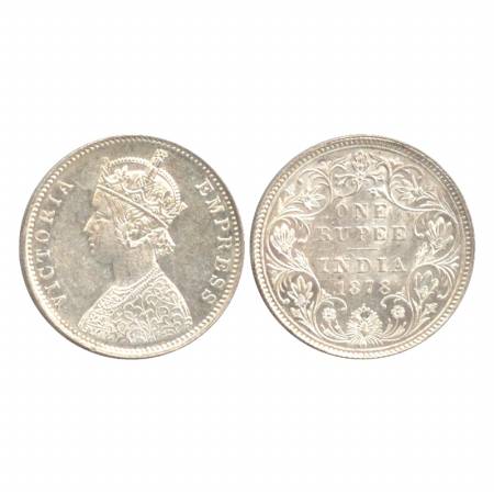 Victoria Empress, Silver Rupee, 1878, Bombay Mint, A3/II (ii)/dot. Unlisted. UNC, Scarce.