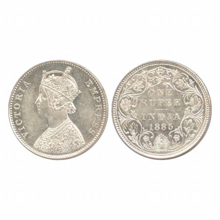 Victoria Empress, Silver Rupee, 1885, Bombay Mint, A3/II (i)/'B' raised. (Pr. 168) UNC, Sc