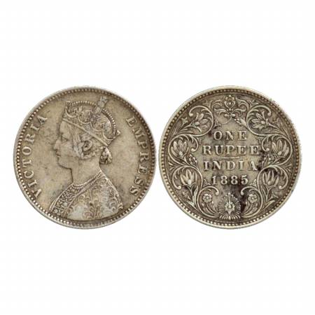 Victoria Empress, Silver Rupee, 1885, Bombay Mint, A3/IV/'B' incused. Rare, Unlisted. Very
