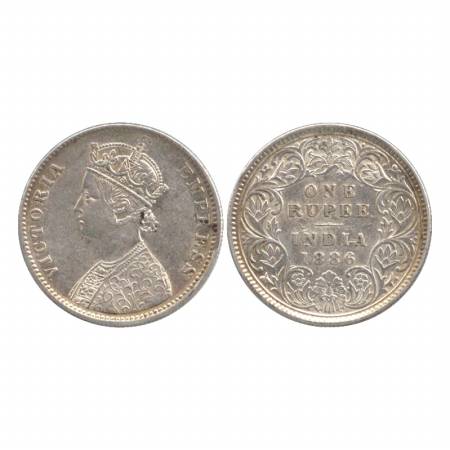 Victoria Empress, Silver Rupee, 1886, Calcutta Mint, A4/I/'C' incused. (Pr. 126) Very Fine