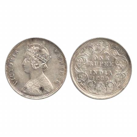 Victoria Empress, Silver Rupee, 1889, Calcutta Mint, C3/I/'C' incused. (Pr. 130) Extremely