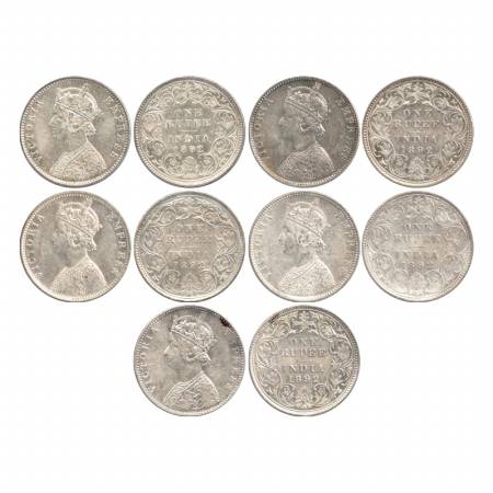 Victoria Empress, Silver Rupee (5), different type, 1892, 'B' raised small and large B, 'B