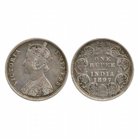 Victoria Empress, Silver Rupee, 1897, Calcutta Mint, C3/I/'C' incused. (Pr. 136) Very Fine