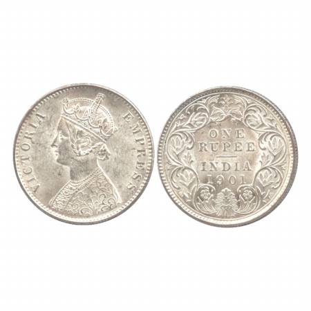Victoria Empress, Silver Rupee, 1901, Calcutta Mint, C3/I (i)/'C' incused. (Pr. 139) Extre