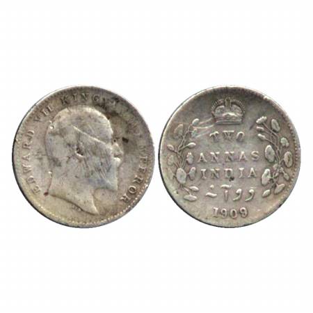 Edward VII, Silver Two Annas, 1909, Calcutta Mint. Scratches on obv. and rev. (Pr. 562) ot