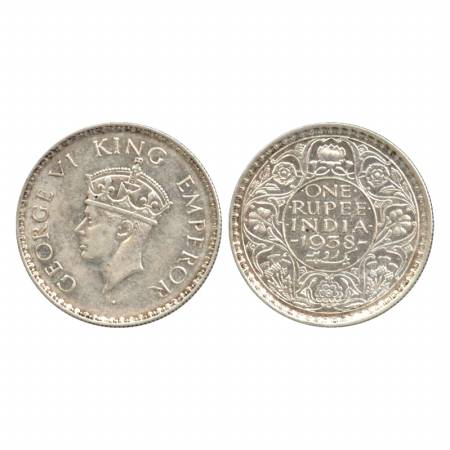 George VI, Silver Rupee, 1938, Bombay Mint, without dot. (Pr. 233) Extremely Fine, Rare.