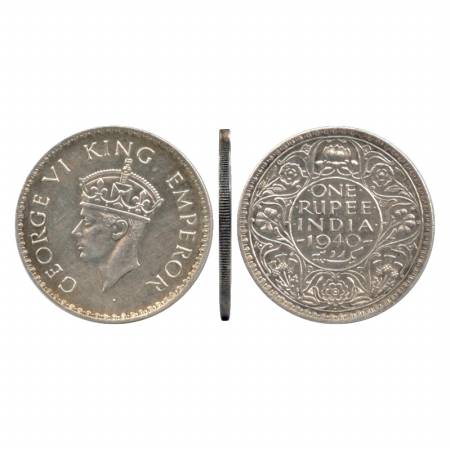 George VI, Silver Rupee, 1940, Bombay Mint, Milled Edge, (Normally these coins comes in se