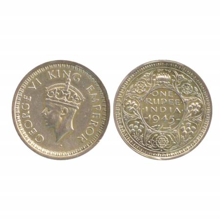 George VI, Half Silver Rupee, 1945, Large 5, Bombay Mint. (Pr. unlisted) Very Fine +.