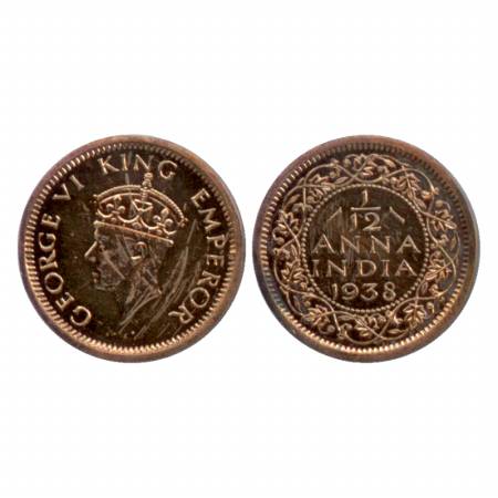 George VI, Copper 1/12 Anna, 1938, Re-strike Proof, Calcutta Mint, head type II, mint stat
