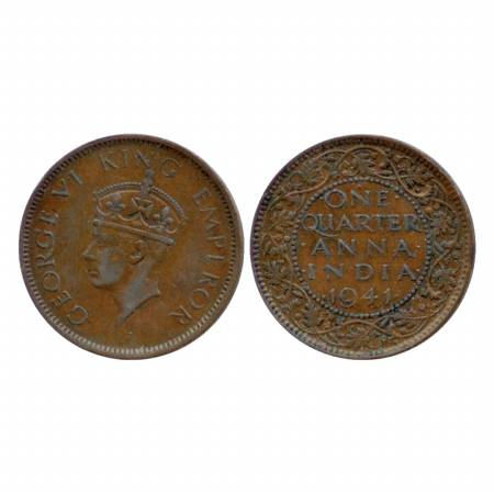 George VI, Copper ¼ Annas, 1941, Bombay Mint, head type II. (Pr. 693) Very Fine +, Rare.