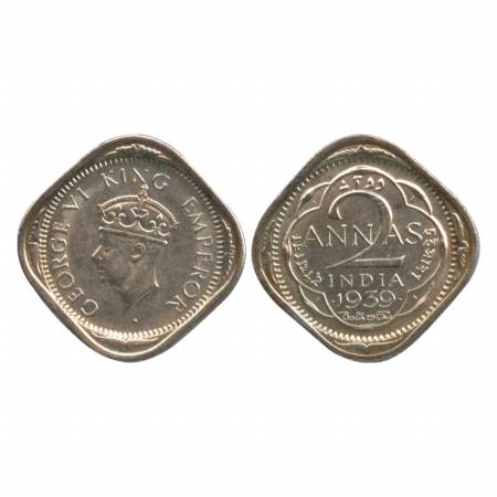 George VI, Cupro-Nickel 2 Annas, 1939, Bombay Mint, head type II. (Pr. 914) Almost UNC, Ra