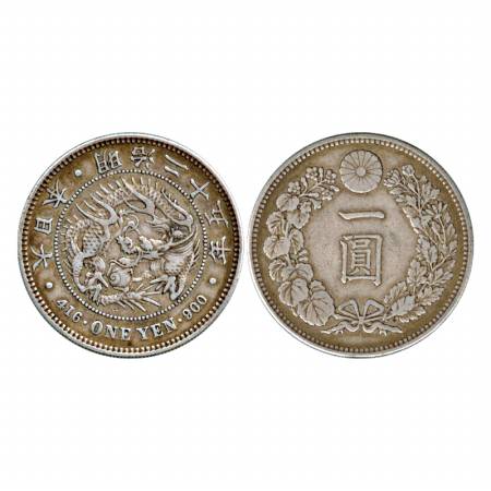 Japan, Ruler Mutsuhito, Silver Yen, 26.77g, (1892) Year 25, (Y A25.3). Very Fine +, Scarce
