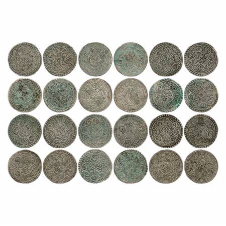 Tibet, Silver 'Ga-dem' Tangka (12), various types. (12 Coins) Very Fine.
