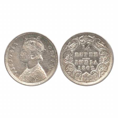Victoria Queen, Silver ¼ Rupee, 1862, Calcutta Mint, A/I/No. M. M. (Pr. 376) Very Fine, Sc