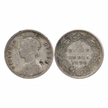 Victoria Queen, Silver ¼ Rupee, 1876, Bombay Mint, A/I/No M. M. (Pr. 407) Fine +, Scarce.