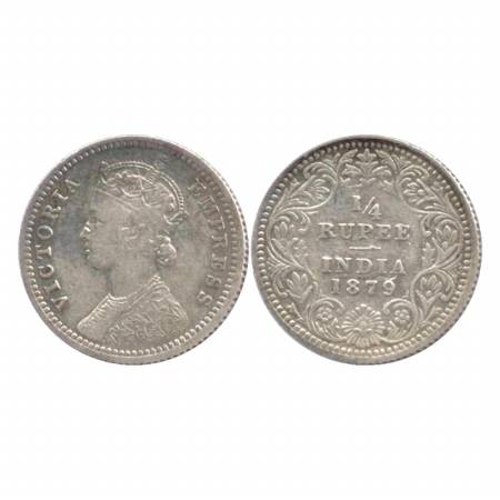 Victoria Empress, Silver ¼ Rupee, 1879, Calcutta Mint, C/II/'C' incused. (Pr. 384) Very Fi