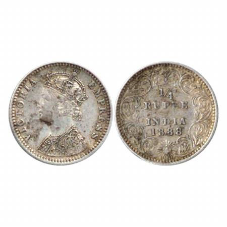 Victoria Empress, Silver ¼ Rupee, 1888, Bombay Mint, C/II/'B' raised. (Pr. 421) Very Fine 