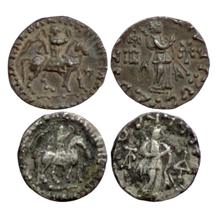 Indo-Scythian rulers (2), Azes, c. 56 – 25 BC, Silver Drachms of 'Pallas Athena' type, bot