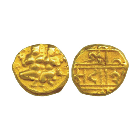 Nayakas of Ikkeri (Bednur / Keladi) - Gold Hoan of Sadashiva Nayaka (1530-1566), 3.27g. Ob