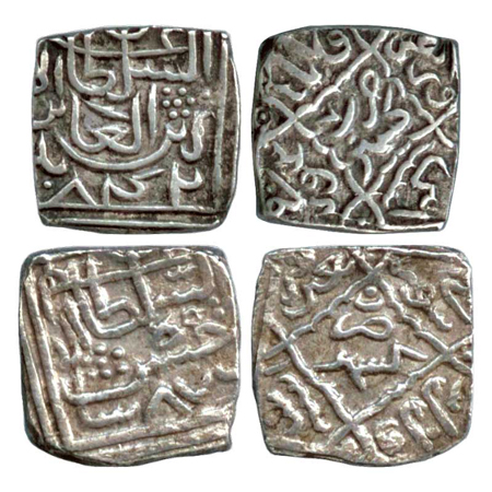 Kashmir Sultan, Silver Sasnu (2), Zaim Al-Abidin, AH 842, Kashmir Mint, (G & G K 9), and H