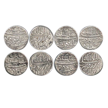 Jahangir with pre-accession name 'Salim', Silver Rupee (4), Ahmadabad Mint, Farwardin, Khu