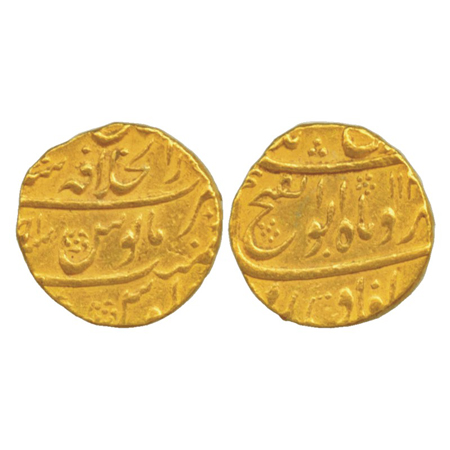 Jahandar Shah, Gold Mohur, 10.90g, Dar-ul-khilafat, Shah Jahanabad Mint, AH 112x / RY Ahd 