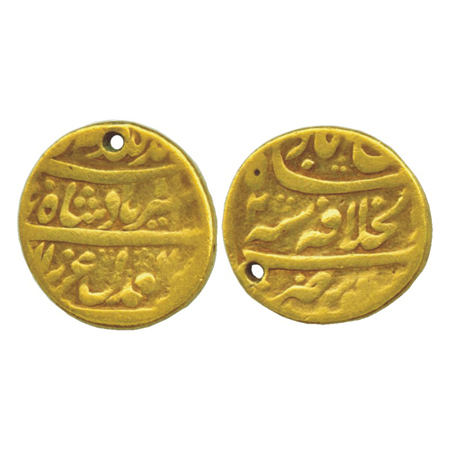 Alamgir II, Gold Mohur 10.39g, Dar-ul-khilafat Shahjahanbad Mint, RY 2, Muhammad Aziz-u-di