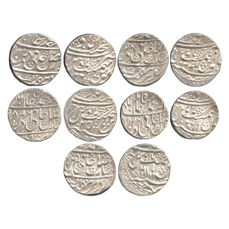 Rohilkhand, Silver Rupee (5), Najibabad Mint, in the name of Shah Alam II, RY/22, 24, 25, 