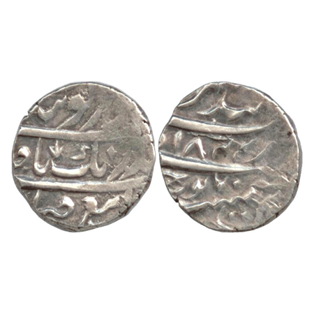 Sikh Empire, Silver Rupee, Anandgarh Mint, Gobind Shahi couplet, AH 1844 (KM 30). About Ve