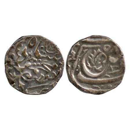 Sindh, Amirs of Khaipur, Silver Rupee, Bhakkar Mint, AH (12)58. Obv: Pigeon Rev: leaf, (C 