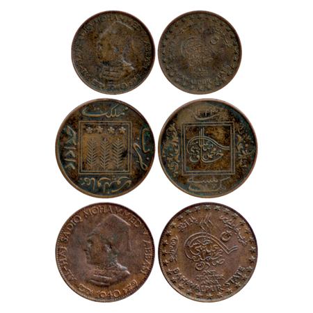 Bahawalpur (3), Sir Sadiq Muhammad Khan V, Copper ½ Pice AD 1940,(Y 12) and Paisa (2), AH 